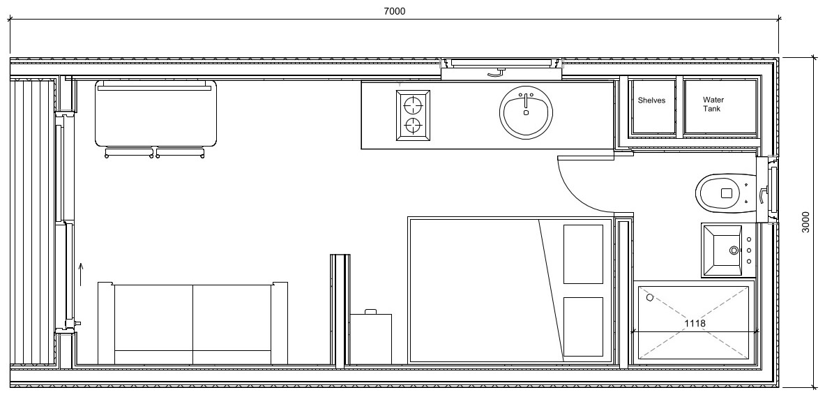 7m x 3m Cube_Floor Plan 2