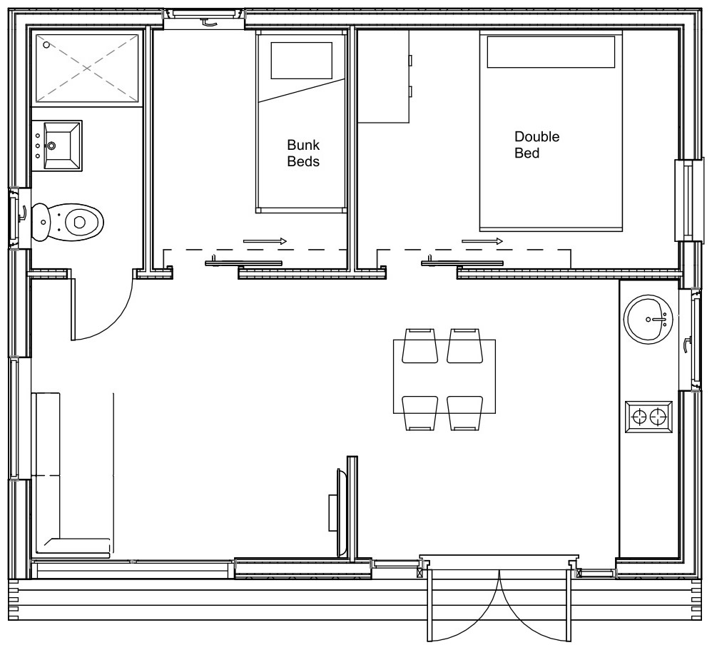 DUO 6.8m x 6m x 3.5m-LAYOUT A-Ground Floor Plan