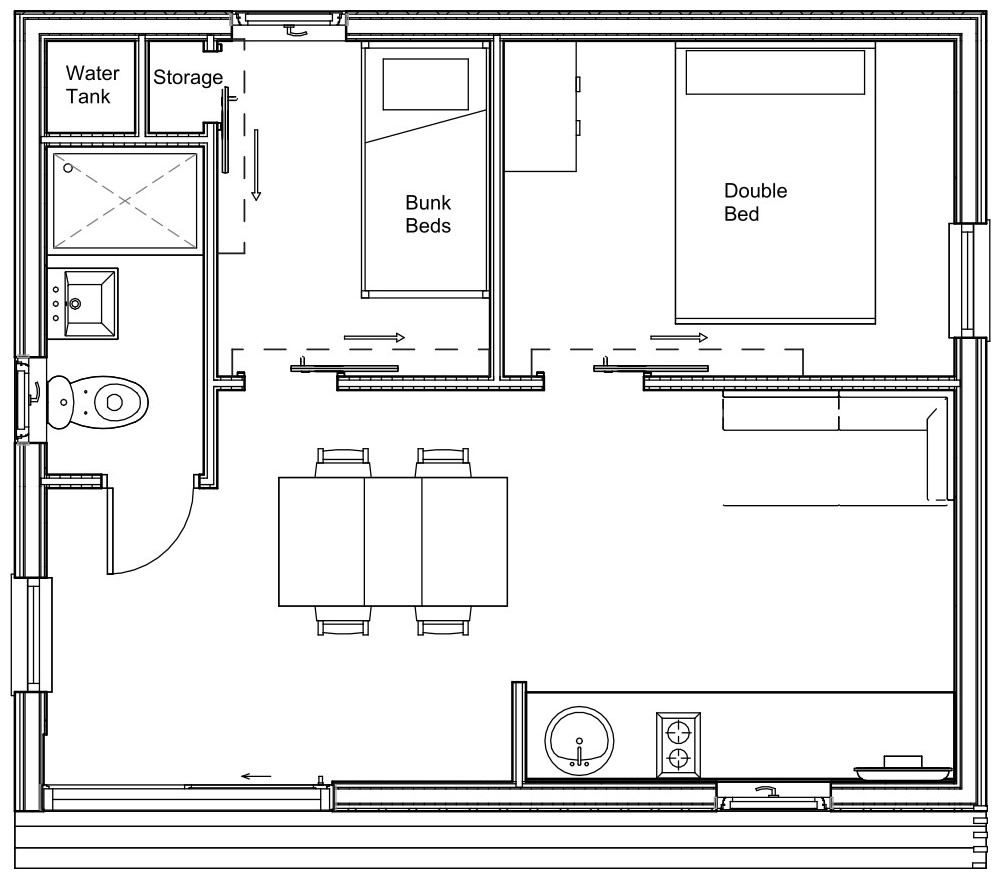 DUO 6.8m x 6m x 3.5m LAYOUT B-Ground Floor Plan