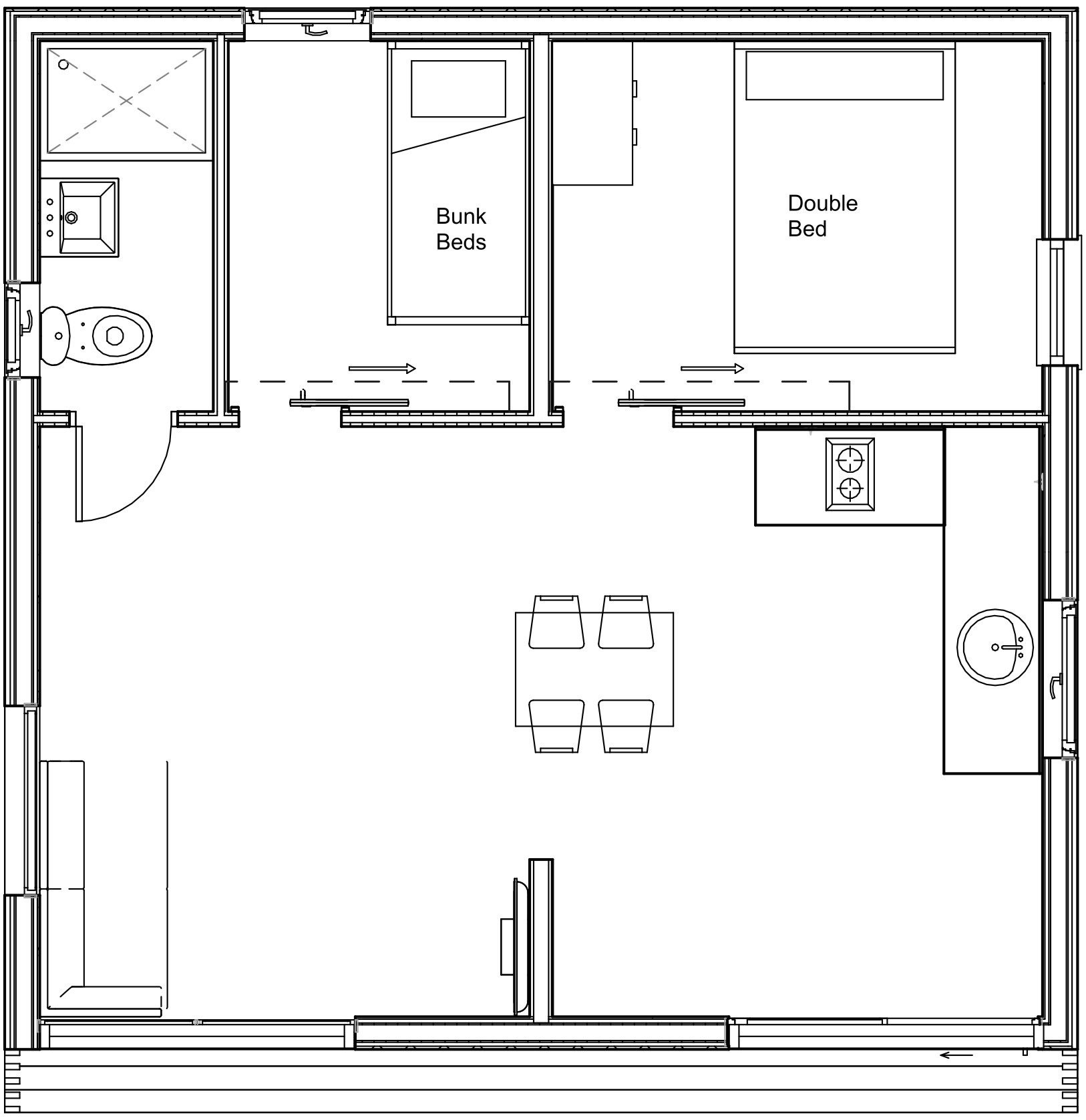 DUO 6.8m x 7m x 3.5m-Ground Floor Plan